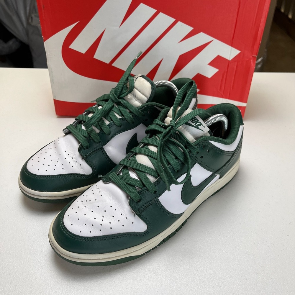 Nike Dunk Low Retro Michigan State Sneakers Mens US 9.5 Green White DD1391-101